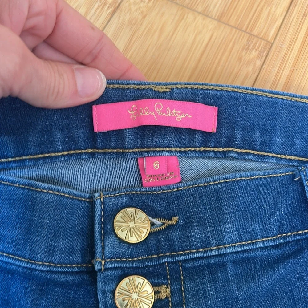 Lilly Pulitzer Dark Blue Cropped Wide-Leg Jeans - Picture 4 of 12